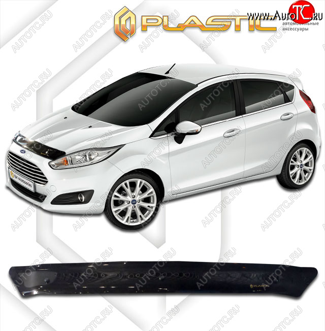 1 999 р. Дефлектор капота CA-Plastic  Ford Fiesta  6 (2012-2019) хэтчбэк 3 дв. рестайлинг, хэтчбэк 5 дв. рестайлинг (classic черный, без надписи)  с доставкой в г. Омск