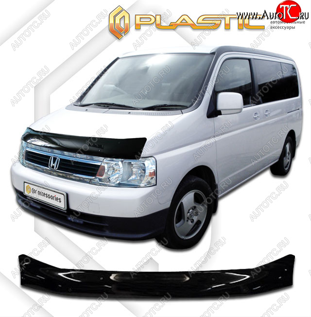 2 159 р. Дефлектор капота CA-Plastic  Honda StepWagon  RF3,RF4 (2003-2005) минивэн рестайлинг (classic черный, без надписи)  с доставкой в г. Омск