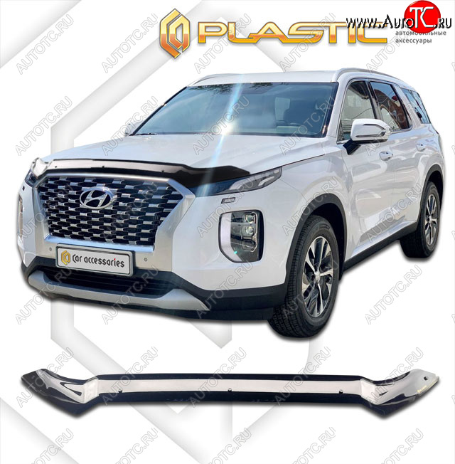 1 899 р. Дефлектор капота CA-Plastic  Hyundai Palisade  LX2 (2018-2022) (classic черный, без надписи)  с доставкой в г. Омск