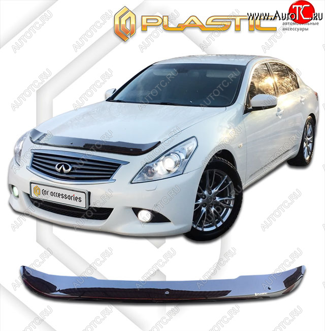 1 899 р. Дефлектор капота CA-Plastic  INFINITI G35  V36 (2006-2015) седан (classic черный, без надписи)  с доставкой в г. Омск