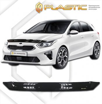 1 679 р. Дефлектор капота CA-Plastic  KIA Ceed  3 CD (2018-2024) универсал (classic черный, без надписи)  с доставкой в г. Омск. Увеличить фотографию 1