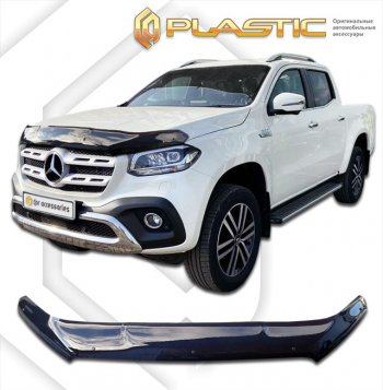 2 079 р. Дефлектор капота CA-Plastic  Mercedes-Benz X class  W470 (2017-2020) (classic черный, без надписи)  с доставкой в г. Омск. Увеличить фотографию 1