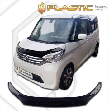 1 839 р. Дефлектор капота CA-Plastic Mitsubishi eK Space B11A (2014-2016) (classic черный, без надписи)  с доставкой в г. Омск. Увеличить фотографию 1