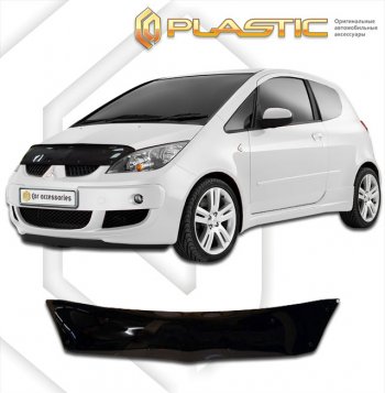 1 679 р. Дефлектор капота CA-Plastic  Mitsubishi Colt ( Z20, Z30 хэтчбэк 3 дв.,  Z30) (2008-2012) рестайлинг, хэтчбэк 5 дв. рестайлинг (classic черный, без надписи)  с доставкой в г. Омск. Увеличить фотографию 1