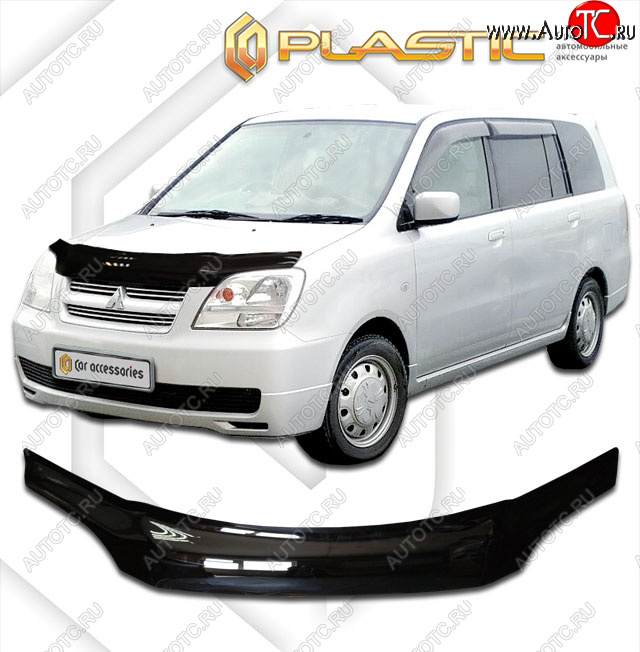 2 079 р. Дефлектор капота CA-Plastic  Mitsubishi Dion  CR6W,CR9W (2002-2006) рестайлинг (classic черный, без надписи)  с доставкой в г. Омск