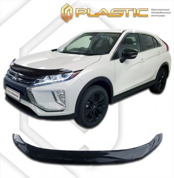 2 079 р. Дефлектор капота CA-Plastic  Mitsubishi Eclipse Cross  GK (2017-2024) (classic черный, без надписи)  с доставкой в г. Омск. Увеличить фотографию 1