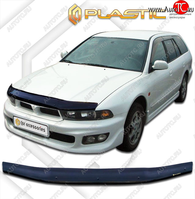 1 759 р. Дефлектор капота CA-Plastic  Mitsubishi Legnum  EA,EC универсал (1996-2002) дорестайлинг, рестайлинг (classic черный, без надписи)  с доставкой в г. Омск