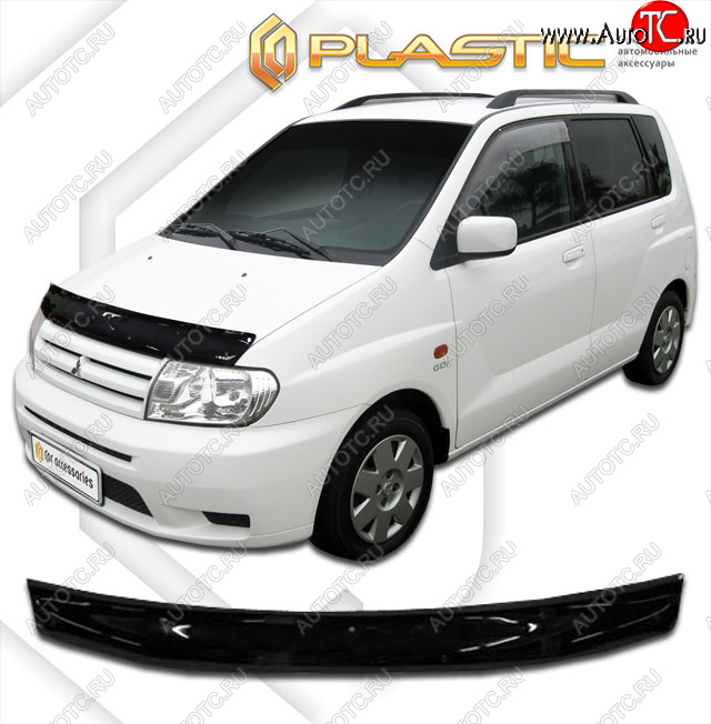 1 759 р. Дефлектор капота CA-Plastic  Mitsubishi Mirage Dingo  CQ (2002-2024) рестайлинг (classic черный, без надписи)  с доставкой в г. Омск