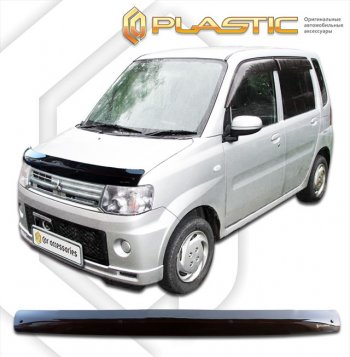 1 679 р. Дефлектор капота CA-Plastic  Mitsubishi Toppo  H82A (2008-2013) хэтчбэк 5 дв. (classic черный, без надписи)  с доставкой в г. Омск. Увеличить фотографию 1