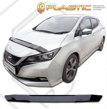 1 679 р. Дефлектор капота CA-Plastic  Nissan Leaf  2 (ZE1) (2017-2024) (classic черный, без надписи)  с доставкой в г. Омск. Увеличить фотографию 1