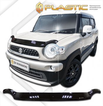 1 759 р. Дефлектор капота CA-Plastic Suzuki Xbee MN71S дорестайлинг (2017-2022) (classic черный, без надписи)  с доставкой в г. Омск. Увеличить фотографию 1