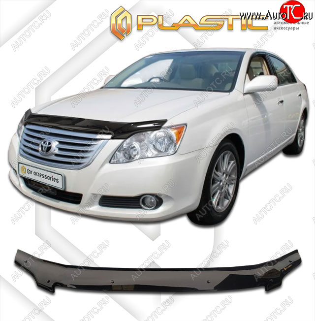 2 199 р. Дефлектор капота CA-Plastic  Toyota Avalon  3 (2005-2010) Правый руль (classic черный, без надписи)  с доставкой в г. Омск