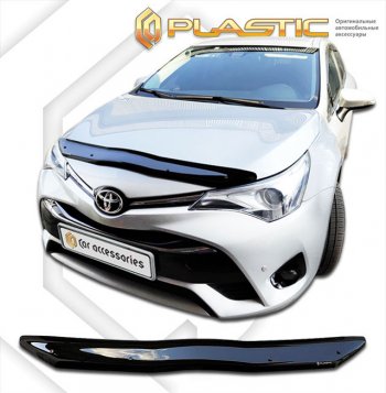 1 679 р. Дефлектор капота CA-Plastic Toyota Avensis T270 седан 2-ой рестайлинг (2015-2018) (classic черный, без надписи)  с доставкой в г. Омск. Увеличить фотографию 1