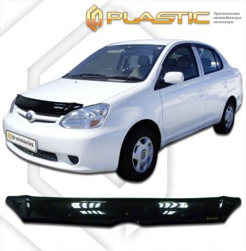 1 759 р. Дефлектор капота CA-Plastic  Toyota Echo  XP10 (2002-2006) седан рестайлинг (classic черный, без надписи)  с доставкой в г. Омск. Увеличить фотографию 1