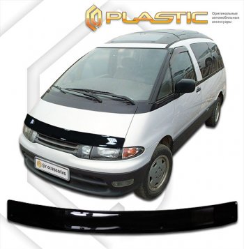 1 759 р. Дефлектор капота CA-Plastic Toyota Estima Lucida XR10,20 дорестайлинг (1992-1995) (classic черный, без надписи)  с доставкой в г. Омск. Увеличить фотографию 1