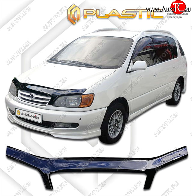 1 999 р. Дефлектор капота CA-Plastic  Toyota Ipsum  SXM10 (1998-2001) рестайлинг (classic черный, без надписи)  с доставкой в г. Омск