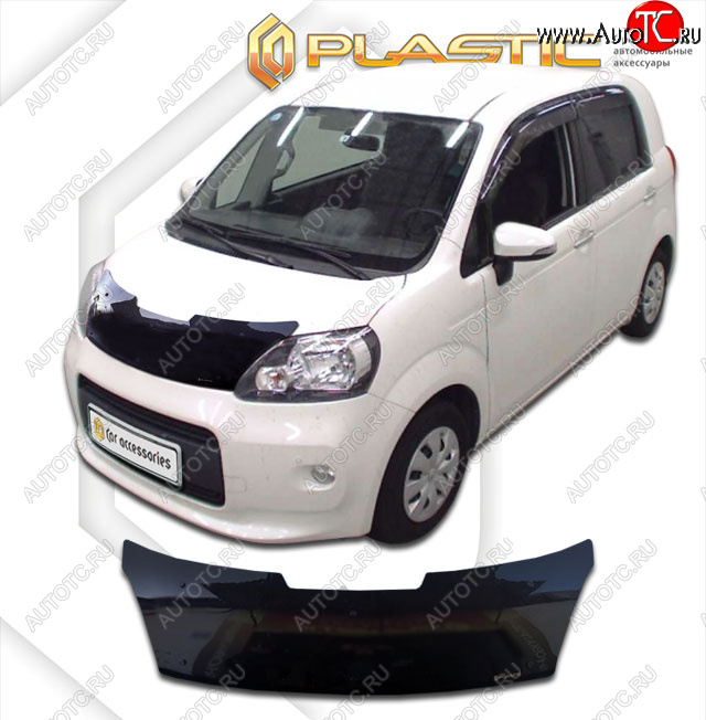 1 999 р. Дефлектор капота CA-Plastic  Toyota Porte  NP140 (2012-2020) (classic черный, без надписи)  с доставкой в г. Омск