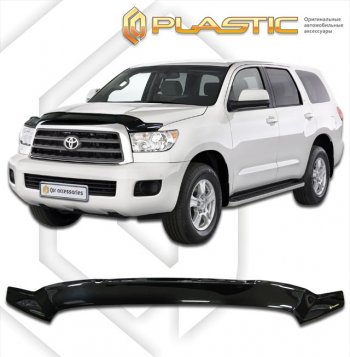 1 999 р. Дефлектор капота CA-Plastic  Toyota Sequoia (2007-2017) XK60 дорестайлинг (classic черный, без надписи)  с доставкой в г. Омск. Увеличить фотографию 1