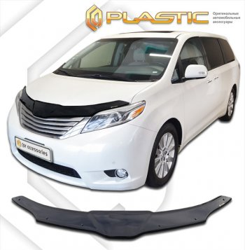 2 079 р. Дефлектор капота CA-Plastic  Toyota Sienna  XL30 (2010-2017) дорестайлинг (classic черный, без надписи)  с доставкой в г. Омск. Увеличить фотографию 1