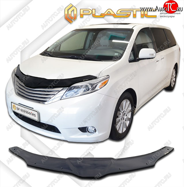 2 079 р. Дефлектор капота CA-Plastic  Toyota Sienna  XL30 (2010-2017) дорестайлинг (classic черный, без надписи)  с доставкой в г. Омск