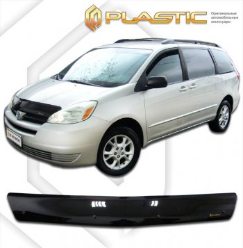 1 759 р. Дефлектор капота CA-Plastic  Toyota Sienna  XL20 (2003-2010) дорестайлинг, рестайлинг (classic черный, без надписи)  с доставкой в г. Омск. Увеличить фотографию 1