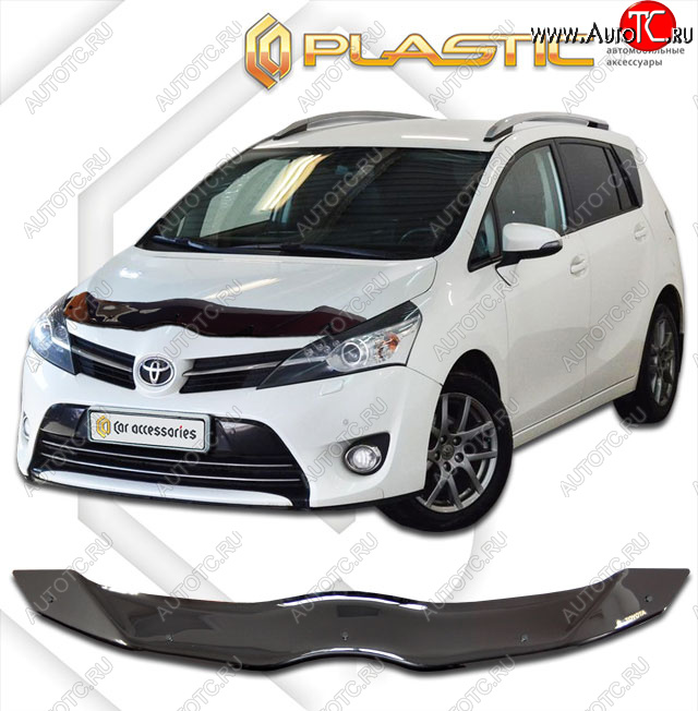 1 759 р. Дефлектор капота CA-Plastic  Toyota Verso  R20 (2013-2018) рестайлинг (classic черный, без надписи)  с доставкой в г. Омск