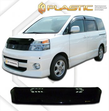 1 839 р. Дефлектор капота CA-Plastic Toyota Voxy минивэн R60 дорестайлинг (2001-2004) (classic черный, без надписи)  с доставкой в г. Омск. Увеличить фотографию 1