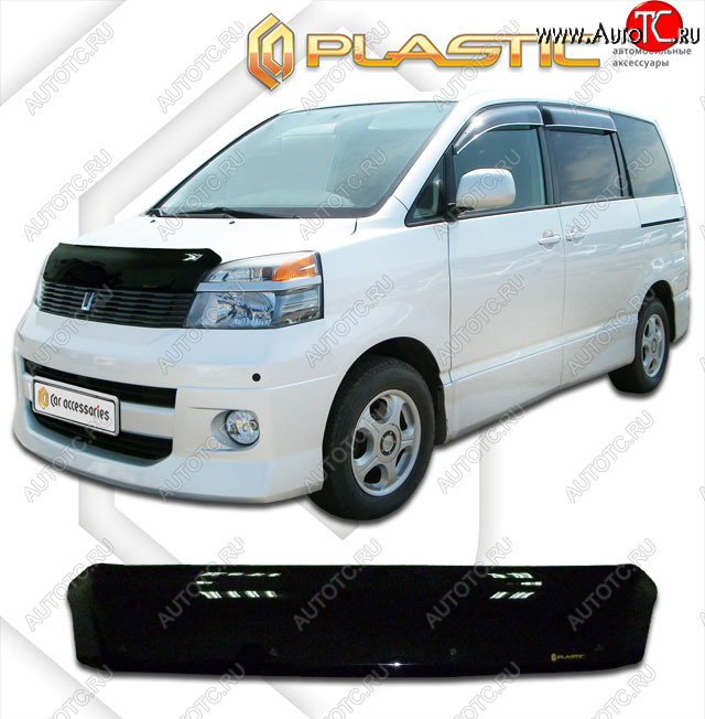 1 839 р. Дефлектор капота CA-Plastic  Toyota Voxy  минивэн (2001-2007) R60 дорестайлинг, R60 рестайлинг (classic черный, без надписи)  с доставкой в г. Омск