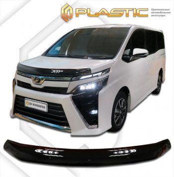 1 899 р. Дефлектор капота CA-Plastic  Toyota Voxy  минивэн (2017-2024) R80 рестайлинг, R90 дорестайлинг (classic черный, без надписи)  с доставкой в г. Омск. Увеличить фотографию 1