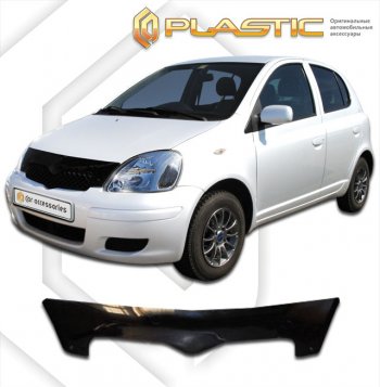 1 759 р. Дефлектор капота CA-Plastic  Toyota Yaris  XP10 (1999-2005) хэтчбэк 5 дв. (classic черный, без надписи)  с доставкой в г. Омск. Увеличить фотографию 1