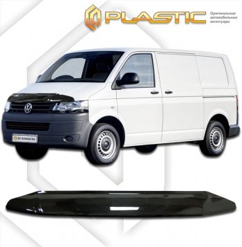 1 899 р. Дефлектор капота CA-Plastic  Volkswagen Transporter  T5 (2009-2015) рестайлинг (classic черный, без надписи)  с доставкой в г. Омск. Увеличить фотографию 1