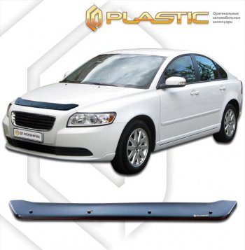 1 679 р. Дефлектор капота CA-Plastic  Volvo S40  MS седан (2004-2012) дорестайлинг, рестайлинг (classic черный, без надписи)  с доставкой в г. Омск. Увеличить фотографию 1