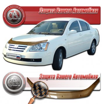 2 089 р. Дефлектор капота CA-Plastic  Chery Fora  A21 (2006-2010) (Шелкография карбон медь)  с доставкой в г. Омск. Увеличить фотографию 1