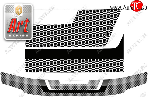 2 199 р. Дефлектор капота CA-Plastic  Toyota Town Ace  3 (1996-2008) (Серия Art черная)  с доставкой в г. Омск