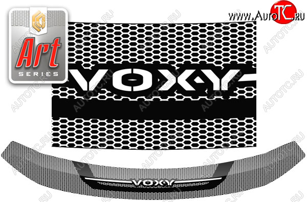 2 399 р. Дефлектор капота CA-Plastic  Toyota Voxy  минивэн (2014-2017) R80 дорестайлинг (Серия Art черная)  с доставкой в г. Омск