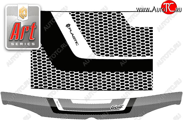 2 199 р. Дефлектор капота (левый руль) CA-Plastic  Volkswagen Golf  4 (1997-2003) (Серия Art черная)  с доставкой в г. Омск