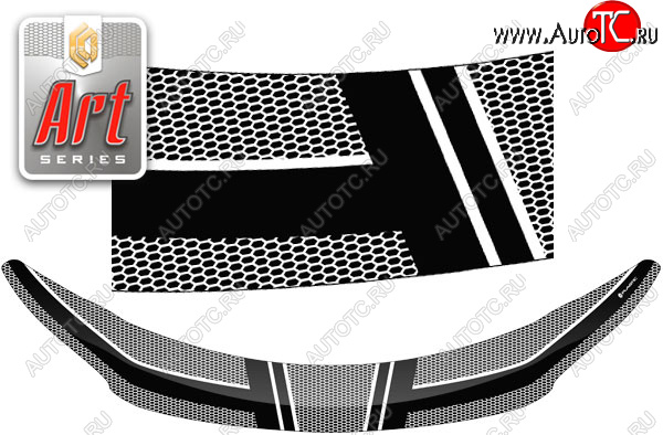 2 079 р. Дефлектор капота CA-Plastic  Hyundai Elantra  MD (2013-2016) рестайлинг (серия ART графит)  с доставкой в г. Омск