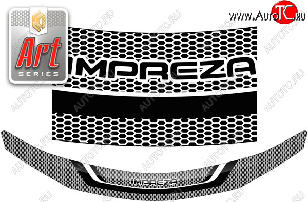 2 199 р. Дефлектор капота CA-Plastic  Subaru Impreza  GH (2007-2012) хэтчбэк (серия ART графит)  с доставкой в г. Омск