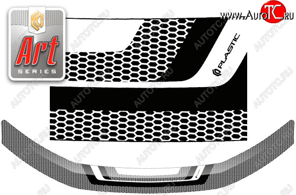 2 199 р. Дефлектор капота CA-Plastic  Лада Ларгус (2012-2025) дорестайлинг R90, рестайлинг R90 (Серия Art графит)  с доставкой в г. Омск