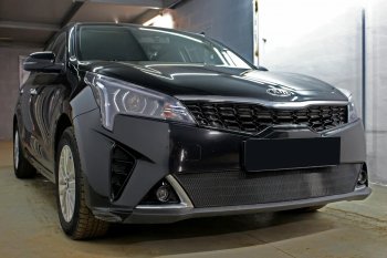 3 299 р. Защитная сетка в бампер (низ, ячейка 3х7 мм) Alfeco Стандарт KIA Rio X рестайлинг (2020-2024) (Чёрная)  с доставкой в г. Омск. Увеличить фотографию 5