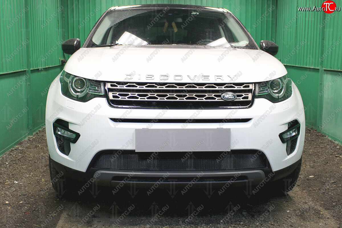 3 199 р. Защитная сетка в бампер (низ, ячейка 3х7 мм) Alfeco Стандарт  Land Rover Discovery Sport  L550 (2014-2024) дорестайлинг, рестайлинг (Чёрная)  с доставкой в г. Омск