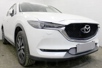 3 199 р. Защитная сетка в бампер (низ, ячейка 3х7 мм) Alfeco Стандарт  Mazda CX-5  KF (2016-2024) (Хром)  с доставкой в г. Омск. Увеличить фотографию 4