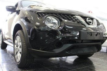 3 099 р. Защитная сетка в бампер (низ, ячейка 3х7 мм) Стрелка11 Стандарт  Nissan Juke  1 YF15 (2014-2020) рестайлинг (Чёрная)  с доставкой в г. Омск. Увеличить фотографию 2