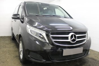 4 949 р. Защитная сетка в бампер (низ, ячейка 4х10 мм) Alfeco Премиум  Mercedes-Benz Vito  W447 (2015-2020) дорестайлинг (Чёрная)  с доставкой в г. Омск. Увеличить фотографию 2