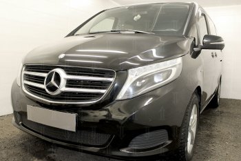 4 949 р. Защитная сетка в бампер (низ, ячейка 4х10 мм) Alfeco Премиум  Mercedes-Benz Vito  W447 (2015-2020) дорестайлинг (Чёрная)  с доставкой в г. Омск. Увеличить фотографию 3