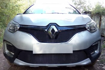 Защитная сетка в бампер (низ, ячейка 4х10 мм) Стрелка11 Премиум Renault Kaptur дорестайлинг (2016-2020) ()