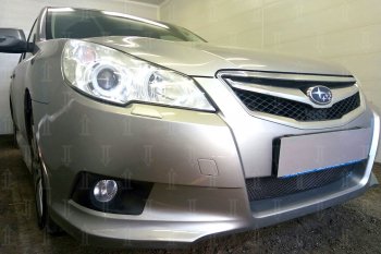 3 999 р. Защитная сетка в бампер (низ, ячейка 4х10 мм) Стрелка11 Премиум Subaru Legacy BM/B14 дорестайлинг седан (2009-2013) (Чёрная)  с доставкой в г. Омск. Увеличить фотографию 2