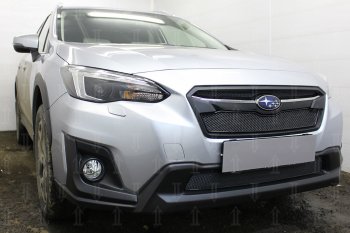 4 199 р. Защитная сетка в бампер (низ, ячейка 4х10 мм) Стрелка11 Премиум Subaru XV GT/G24 дорестайлинг (2017-2021) (Чёрная)  с доставкой в г. Омск. Увеличить фотографию 3