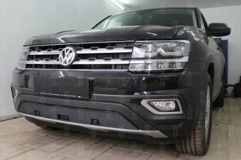 4 549 р. Защитная сетка в бампер (низ, ячейка 4х10 мм) Стрелка11 Премиум Volkswagen Teramont CA1 дорестайлинг (2016-2020) (Чёрная)  с доставкой в г. Омск. Увеличить фотографию 4