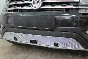 4 649 р. Защитная сетка в бампер (низ, ячейка 4х10 мм) Стрелка11 Премиум Volkswagen Teramont CA1 дорестайлинг (2016-2020) (Хром)  с доставкой в г. Омск. Увеличить фотографию 3